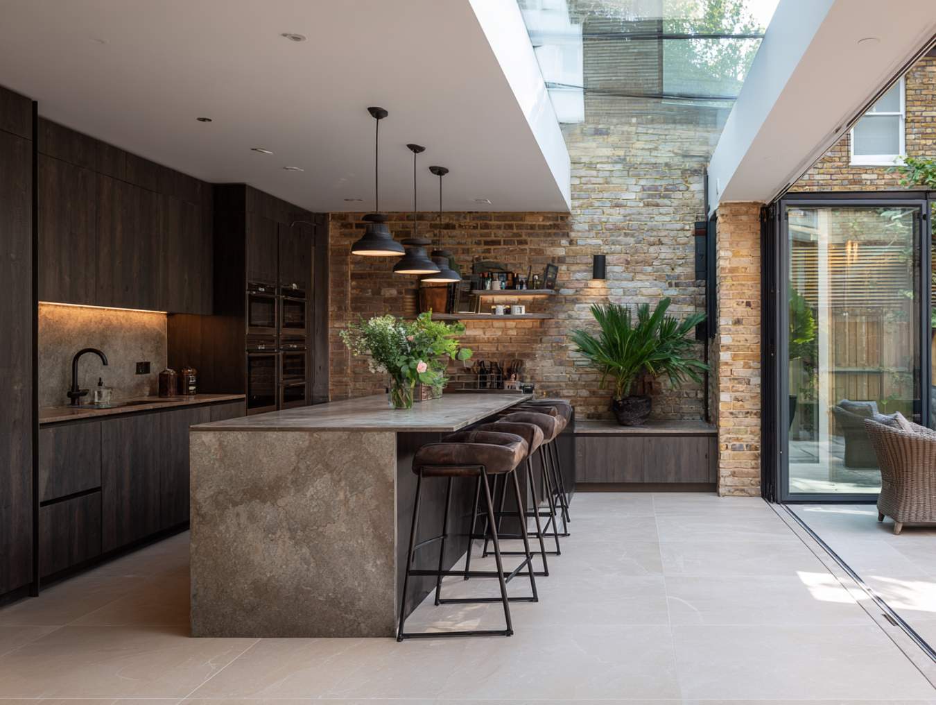 dark modern kitchen concept
